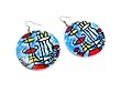 Family Story Time, African Abstract Art Painting Disc Earrings