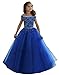 Baoji Girls' Bateau Crystal Floor Length Pageant Gowns