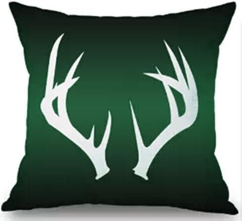 Series of black and white deer head antlers Throw Pillow Case Cushion Cover Decorative Cotton Blend Linen Pillowcase for Sofa 18 "X 18 " (18)