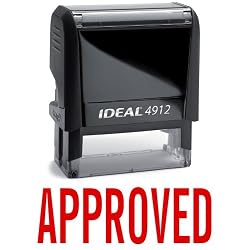 APPROVED Red Office Stock Self-Inking Rubber Stamp