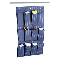 WENKO 4257010100 H�ngeorganizer Comfort - 12 F�cher, Kunststofffilm, 48 x 86 cm, blau gestreift