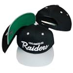 Los Angeles Raiders Black/Silver Two Tone Plastic Snapback Adjustable Plastic Snap Back Hat / Cap