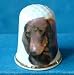 Dachsund porcelaine souvenir pour chien DÃ© Rouge