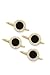 Solid 14k Gold Onyx and Diamond Inlay Duodectagon Stud Set (4)