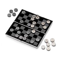 Silver Plated Travel Chess and Draughts Set
