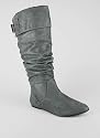Buckled Cuff Faux Suede Boot