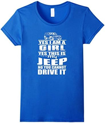Women's Jeep Girl T-shirt - Yes I am a girl XL Royal Blue