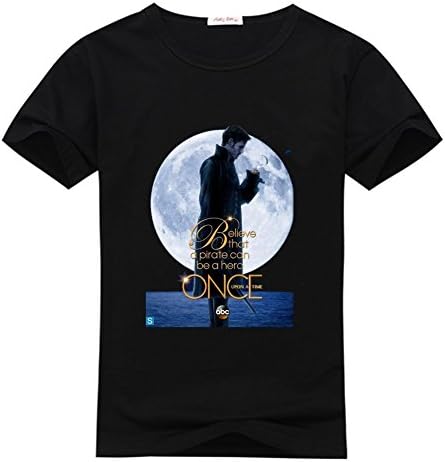 Polut DIY Once Upon A Time 100% Cotton T-shirt, Custom Men's Classic Crew Neck - Once Upon A Time (X-Large)