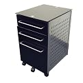 Glass-Top Metal Mobile Storage