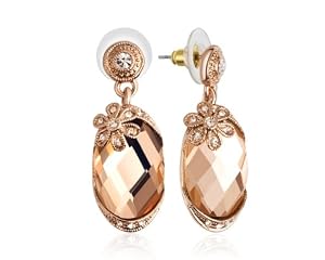 Boucles d'oreilles Femmes - Larmes Des Roses - Plaqué or rose - Cristaux Swarovski Elements