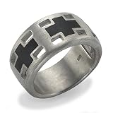 Sterling Silver Black Cross Ring