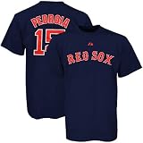 Dustin Pedroia Boston Red Sox Jersey Name and Number Navy T-Shirt