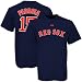 Dustin Pedroia Boston Red Sox Jersey Name and Number Navy T-Shirt