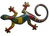 Wanddekoration Wandbild Blechbild Bunter Salamander (32 cm)
