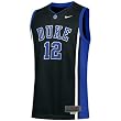 Nike Duke Blue Devils #12 Black Twilled Basketball Jersey