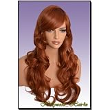 Hollywood_hair4u - Extra Long Curly #130 Copper Red Wig Kanekalon Heat Resistant Synthetic Fiber Wig with Skin Top *NEW*