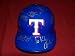 2010 Texas Rangers Team Autographed Blue Full Size Batting Helmet with 29 Signatures Total, Proof Photos of the Rangers Signing for Us.
