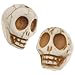 Gemstone Beads, Turquoise, Square Carved Skull 18x14mm, 10 Pieces, White