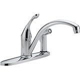 Delta 340-WE-DST Collins Single Handle Water-Efficient Kitchen Faucet with Integral Spray, Chrome