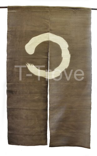 Noren or Door Curtain Brown with Zen Circle