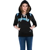 Touch by Alyssa Milano Carolina Panthers Women's Laced Up Hooded Sweatshirt XX Large