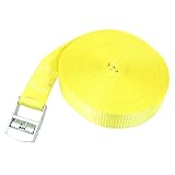 uxcell タイダウンストラップ　10M x 25mm x 1m　ナイロン、ポリエステル、金属　イエロー