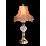 Archer Crystal Table Lamp in Antique Brass