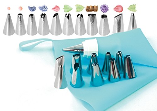 Cake Decorating Kit for Beginners - One of the Most Essential Cake Decorating Supplies - Comes with 11 Cake, Cupcake & Cookie Frosting Tips