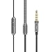 Headphones, Metal Earbuds Bass In Ear Earphones Stereo Cell Phone Headset with Microphone & Remote Control for Apple iPhone iPod iPad Samsung HTC LG Android Smartphones MP3 Plays (Grey)