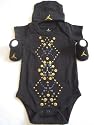 Nike Jordan Girl Boy Shoulder Bodysuit Booties Cap 3-6 Months Black, Pink or Grey with "Jumpman" Style One Set 3 Piece Infant Set New