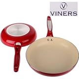 from Viners Viners 20cm and 24cm Ceramic Coated Interior Fry Pan Set in Red