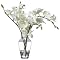 Faux Orchid in Glass Vase - White