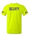 SECURITY Event Duty - Mens Poly Cotton T-Shirt, NEON Safety Green