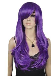 Cool2day Long Wavy Purple Heat Resistant Full Wig+Free Wig Cap(Model:JF011407)