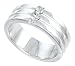 Gent's Perfect Quality Sterling Silver Brilliant Cut Cubic Zirconia Ring