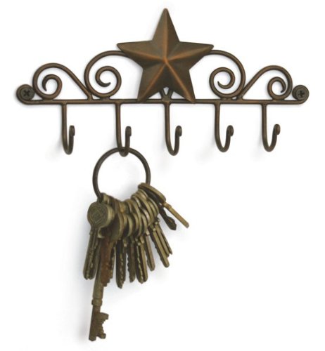 Key Racks ~ Exclusive Key Rack Holder ~ Star Key Ring Holder - Aged Copper Image Key Racks ~ Exclusive Key Rack Holder ~ Star Key Ring Holder - Aged Copper