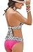 Niveltm Sexy Boho 2pcs Set Polka Dots Striped Halterneck Swimwear