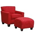 Bucktown Chair and Ottoman - Microfiber Crimson