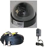 420 TVL CCD Color Dome Camera 1/3 DSP f 3.6mm Wide Angle Len Camera with Free 12 V 500ma Camera Regulated Power Supply and 100ft Video Power Cable DME36KC 1OP