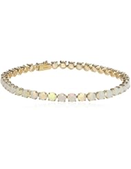 14k Gold Round Natural Opal Tennis Bracelet