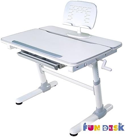 FUN DESK Children's Ergonomic Study Desk in CAREZZA (GREY)- School Desk