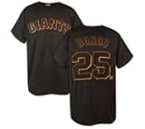 Youth San Francisco Giants #25 Barry Bonds 'Name and Number' S/S Black Tee - L 14-16