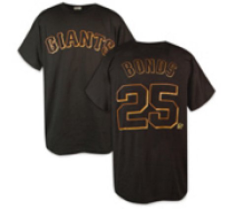Barry Bonds Youth T-Shirt - San Francisco Giants #25 Barry Bonds Name and Number S/S Black Tee - S 8