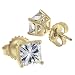 14k Yellow Gold 4 Prong Moissanite Princess Studs (2.10 cttw equivalent)