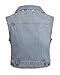Women's Classic Button Up Sleeveless Distressed Cropped Jean Denim Vest