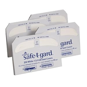 Georgia-Pacific Safe-T-Gard 47052 White 1/2-Fold Toilet Seat Cover, 17.44