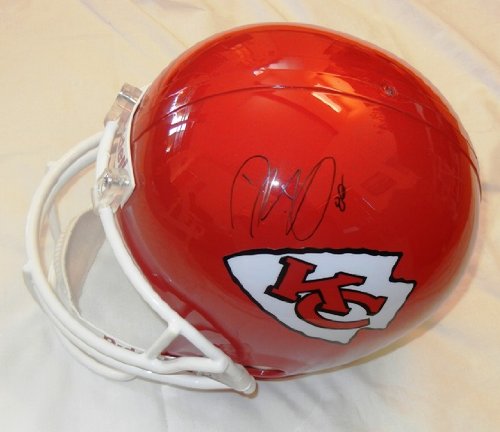Dwayne Bowe Autographed Kansas City Chiefs Full Size Replica Helmet W/PROOF, Picture of Dwayne Signing For Us, LSU Tigers, KC Chiefs,