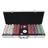 Poker 500 Chip Tri-Color Triple Crown Set with Aluminum Case