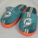 Miami Dolphins Youth Team Stripe Plush Slippers - Size 4