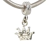 41iMdP40c9L. SL160  April Birthstone Crown Dangle Cubic Zirconia Pendants Bead   Pandora Charm & Bracelet Compatible